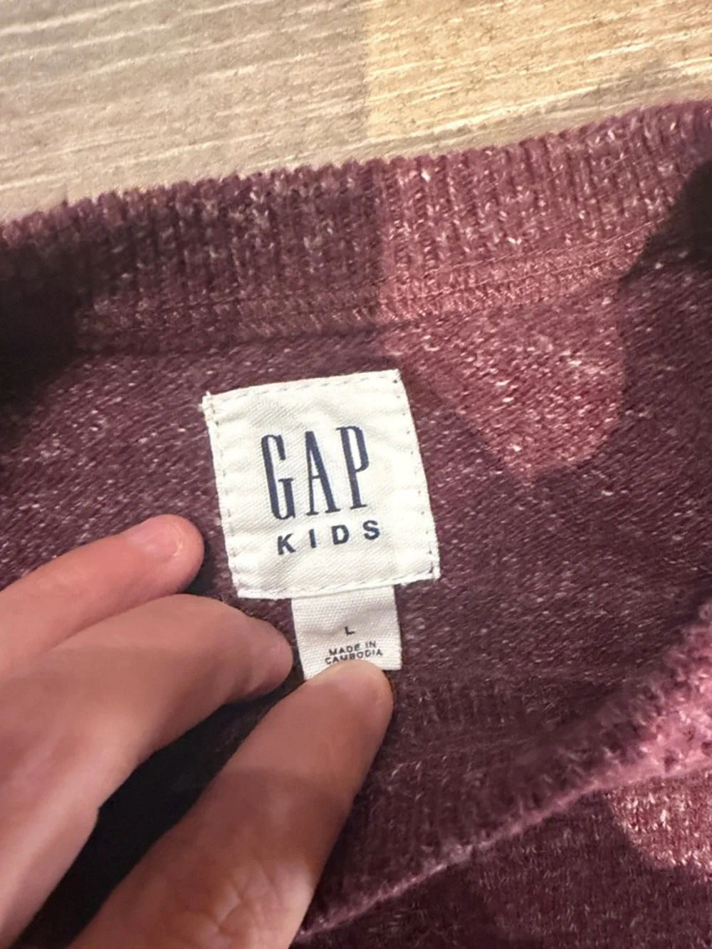 GAP Maroon Heathered Crewneck Sweater (HU)